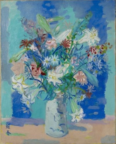 廖继春《花》。