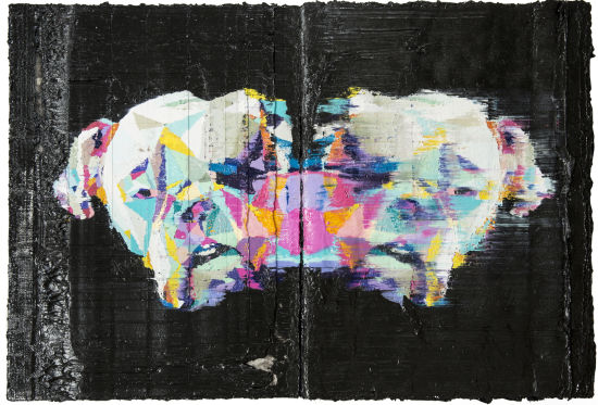 文倵 英国斗牛犬 55x80cm 布面油画 55x80cm 2014