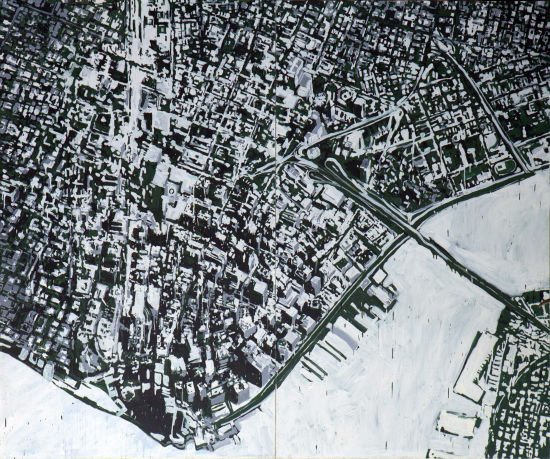 文倵 2011 谷歌纽约面油画 250x300cm