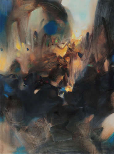 朱德群  曙光 布上油画 196.5cm×129cm 1992