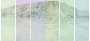 《陕北·陕北》 180cm×60cm×6 纸本设色 2014年