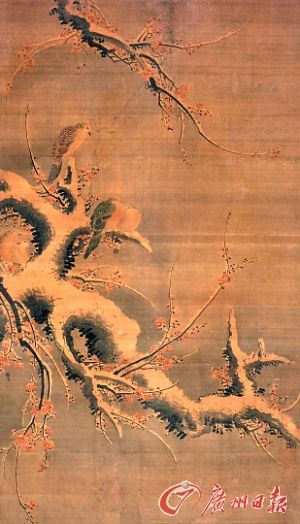 吕纪 《红梅斑鸠图》