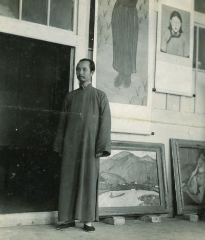 约1936年王悦之在北京新街口新居客厅