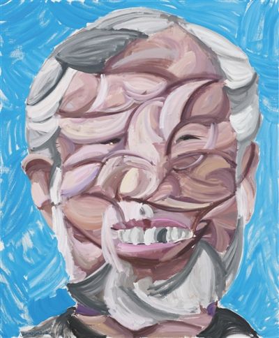 2012年作品《再肖像系列——栗宪庭》，140x170cm，布上油画。