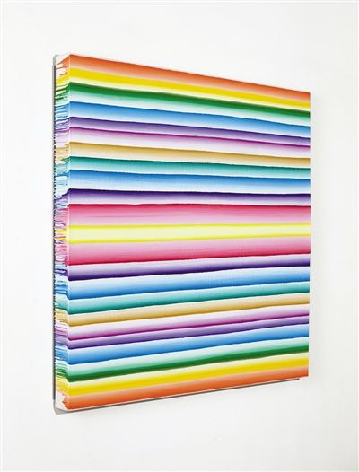 2011年的作品《寿漆110525》，布上丙烯，146×146cm。