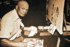 画画中的艾森豪威尔和他的作品。