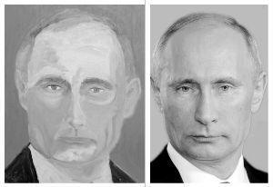 媒体称小布什抄袭网络图片，俄罗斯总统普京的肖像实际上是从维基百科网站词条的照片上获取灵感的。