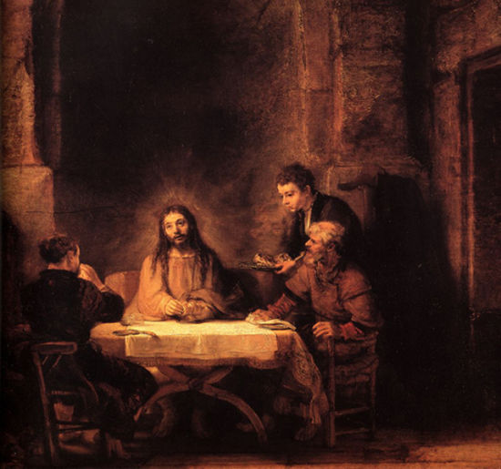 伦勃朗《以马忤斯的晚餐》(1648)