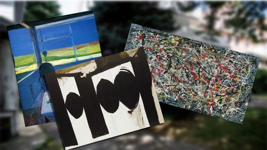 钱培琛临摹的美国现代主义抽象绘画家杰克逊·波洛克等的作品