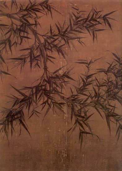 台北故宫博物院藏北宋文同《墨竹图轴》（局部）