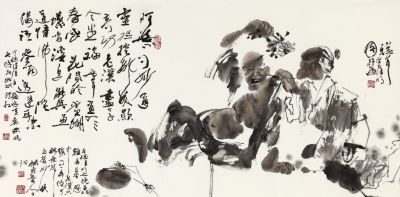 《聪耳图》95cm×180cm纸本水墨2013年作