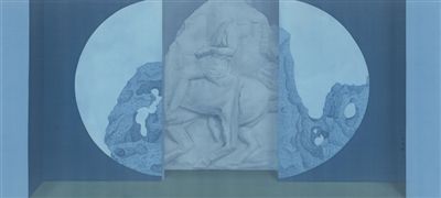 出与入 《回音壁》探讨的是东西方对于石文化的不同着眼点。希腊文化认为石头里有一个灵魂，艺术家通过雕刻的方法把它解救出来。而中国的赏石文化则认为，石中是另外一个致幻的世界，需要进去才能得道。