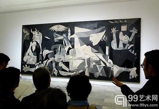 马德里雷纳索非亚博物馆陈列的毕加索作品《格尔尼卡》(Guernica)