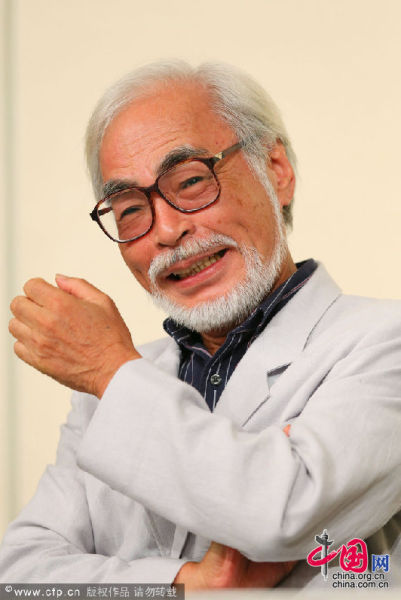 2013年9月6日讯，东京，日本动画巨匠宫崎骏的引退记者会在当地时间9月6日下午召开。摄影 Yusuke Nakanishi/cfp