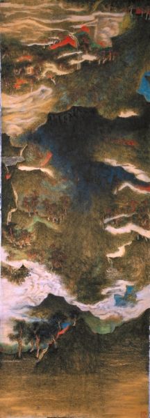 魏广君《心宅明镜》220cm×80cm纸本设色2008年作