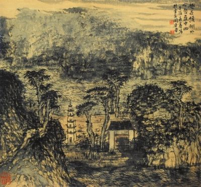 魏广君《趣在模糊外心自画中出》40cm×40cm纸本水墨2012年作