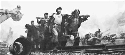 上海油雕院收藏的《开路先锋》(局部)