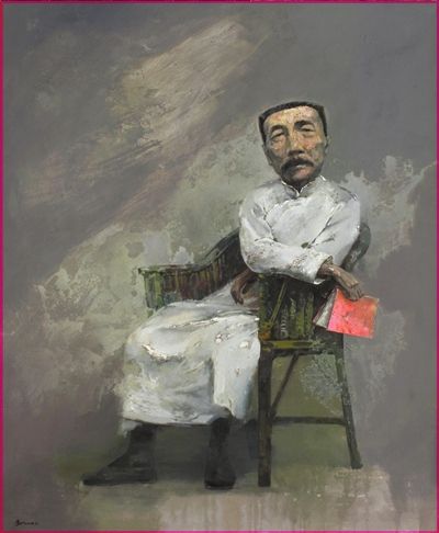 《鲁迅先生》195cm×165cm布面油画2008年作