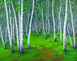 《白桦林》 115cm×90cm 布面油画