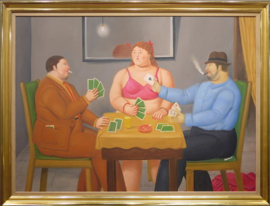 《玩桥牌的人》油画·布本2011。