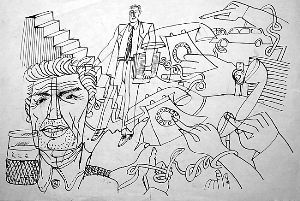 赵庆伟收藏的王怀庆发表于《新观察》杂志上的插画