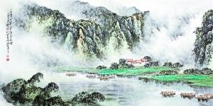 《一江清水碧 翠岭尽春烟》