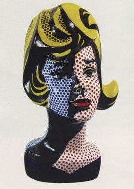 里奇滕斯坦作品　　《带蓝影的陶器头像》（1966）