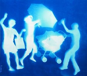 《生活-4》 纯棉布蓝晒 2011年