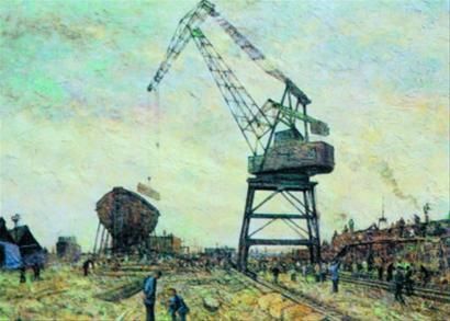 船厂之一 油画 48×68cm 1959