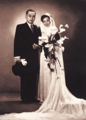 刘海粟与夏伊乔的结婚照