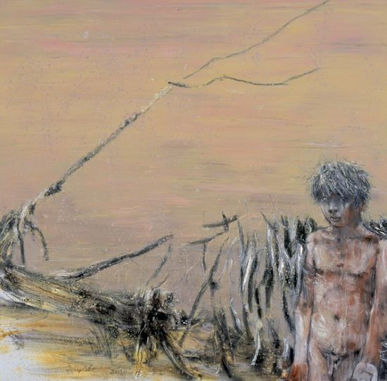 封面   葛震《消失的世界》  布面油画、炭笔、快干漆  150cm×150cm  2010年