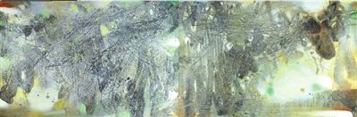 朱德群《白色森林之二（双联作）》（局部）130×195cm，130×390cm布面油画1987年　佳士得供图