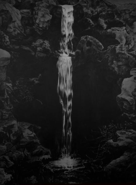 洪磊 《密藏在狮子林里》 175x130cm 纺织颜料在丝绸上