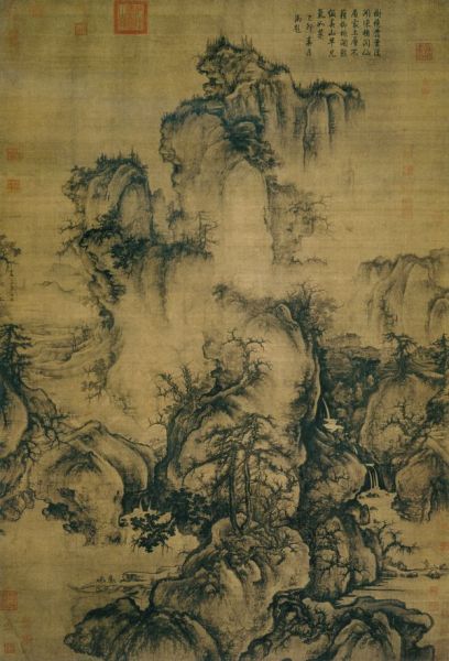 宋 郭熙 早春图 轴 绢本水墨 纵一五八 · 厘米 横一O 八 · 一厘米 台北故宫博物院藏