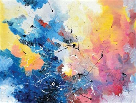 联觉艺术家梅丽莎·麦克柯莱习惯用画笔把歌曲带给她的视觉感受描绘下来，画作用歌曲的名字来命名。左图是《普林斯的“重复的欢乐”》，这首歌是一首带有黑人灵乐风格的节奏蓝调。