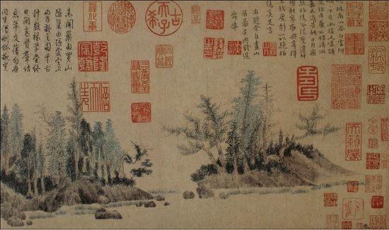 　　上海博物馆藏《浮于山居图》(局部)