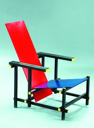 红蓝椅，里特维尔德（Gerrit Rietveld）,设计年代：1917-1918年