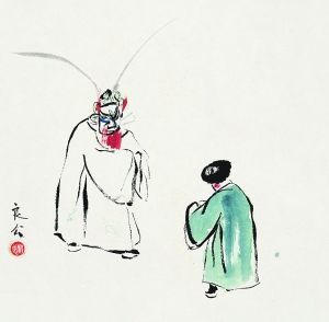 　北京画院藏关良1953年作《戏剧人物》(通天犀)