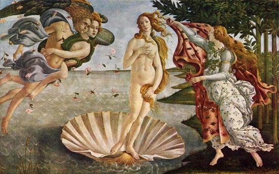 波提切利作品《维纳斯的诞生》（1482-1486）