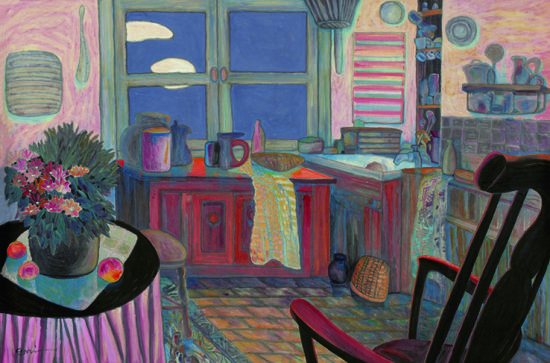 杨佴旻《厨房》1998作 121×182cm 纸本设色