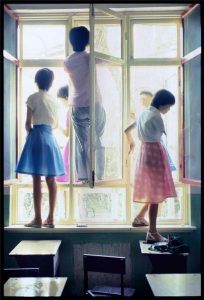 任曙林，北京171中学教室，1985，彩色照片