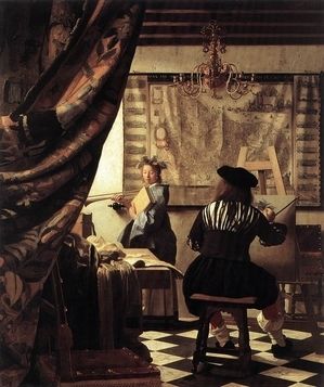 [荷]约翰内斯·维米尔（1632—1675），《绘画的寓言》（又名《画室》），作于1665-1667年，布面油画，120×100cm，维也纳艺术史博物馆藏