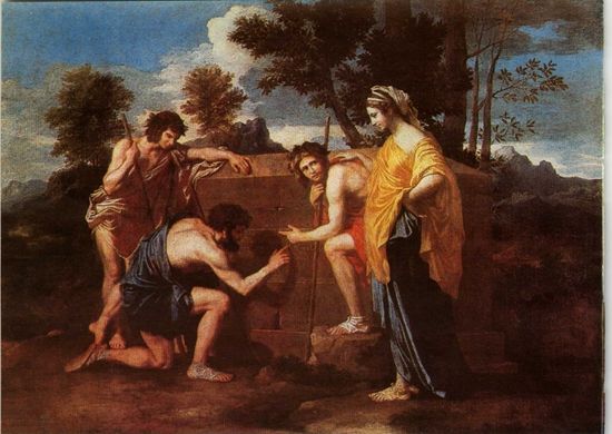 17世纪法国画家尼古拉·普桑(Nicolas Poussin，1594-1665)的作品《阿卡迪亚的牧人》
