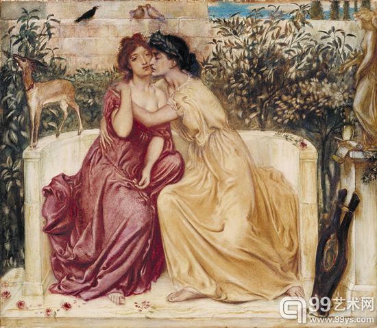 西米恩·所罗门《花园中的两位女诗人——莎孚与埃里纳》 1864年