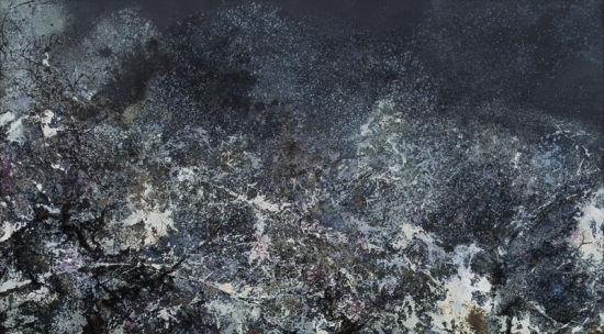 洪凌，《驕雪》，布面油畫，250×450cm，2014。