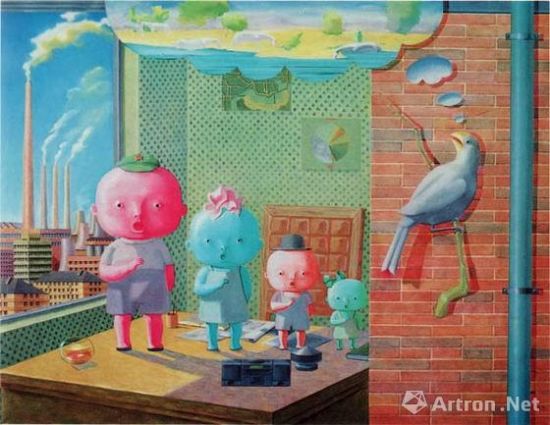 张弓 《幸福童年》 145X112cm 画布油画 1994年