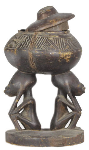 中国宋庄非洲艺术馆艺术品《索马里双人顶罐》