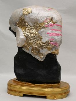 王清州雕塑作品《金思》Golden face 32cm×23cm×11cm石头 2007年