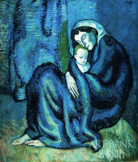 毕加索 《母与子》 布面油画 112.3 x 97.5cm 1902 年