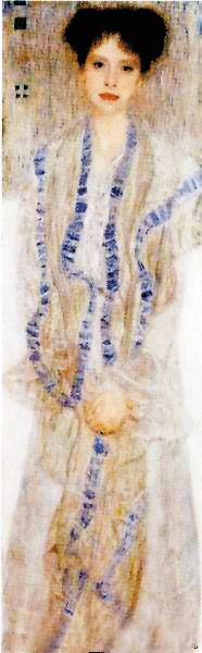 克林姆画作《格特鲁·勒夫肖像》近日在伦敦苏富比以2480万英镑成交。 （资料图片）